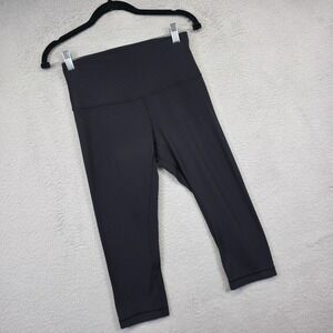 Lululemon Align Crop Leggings Women 6 Black High Waisted Running Performance Gym